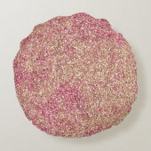 ピンクブロンズグラデーションスパークルグリッター ラウンドクッション (裏面)