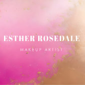 ピンクブロンツァーパウダーメイクアップアーティスト名刺 名刺