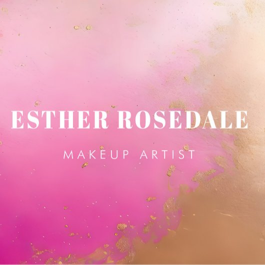 ピンクブロンツァーパウダーメイクアップアーティスト名刺 名刺