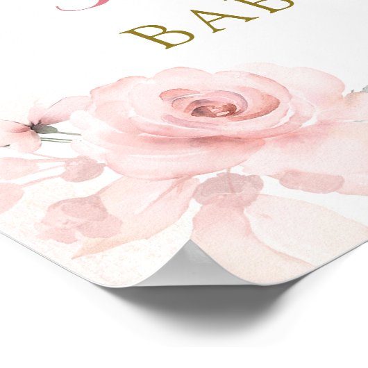 ピンクブロンデエンジェルベビー天国がウェルカムサインを送信 ポスター (角)