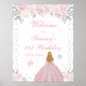 ピンクブロンド髪の女の子の誕生日パーティーへようこそ ポスター (正面)
