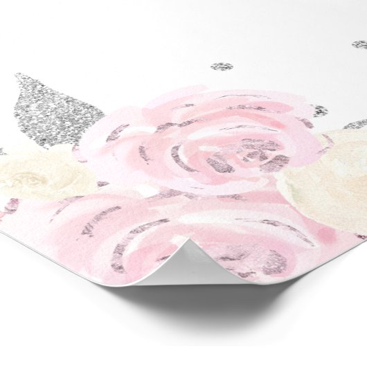 ピンクブロンド髪の女の子の誕生日パーティーへようこそ ポスター (角)