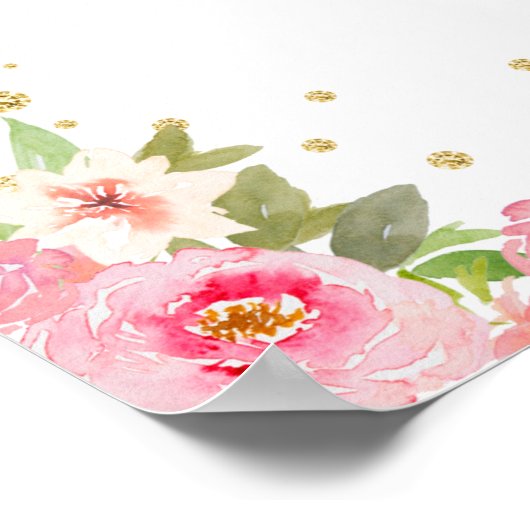 ピンクブロンド髪の女の子の誕生日パーティーへようこそ ポスター (角)