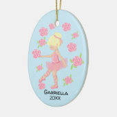 ピンクブロンド髪バレリナクリスマス セラミックオーナメント (左)
