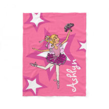 ピンクブロンド・バレリーナ少女の名前バレエ毛布