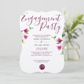 ピンクブーガンビレアフラワー婚約招待状 招待状 (スタンド正面)