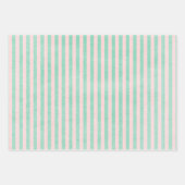 ピンクブーケとマッチングのストライプ ラッピングペーパーシート (正面)