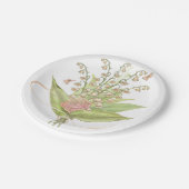 ピンクブーケウォーターカラーフラワーズ紙プレート ペーパープレート (アングル)