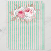 ピンクブーケストライプス紙 (正面/裏面)