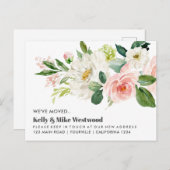 ピンクブーケ新しい住所ニューハウス ポストカード (正面/裏面)