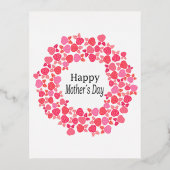 ピンクブーケ母の日 箔シーズンポストカード (正面)