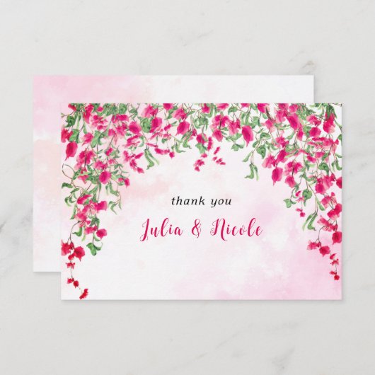 ピンクブーゲンビリア熱帯林ウェディングシャワー (正面/裏面)