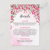 ピンクブーゲンビリア熱帯林ウェディングシャワー エンクロージャーカード (正面)