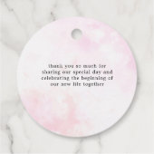 ピンクブーゲンビリア熱帯林ウェディングシャワー フェイバータグ (裏面)