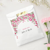 ピンクブーゲンビリア熱帯林ウェディングシャワー フェイバーバッグ (封をした状態)
