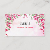 ピンクブーゲンビリア熱帯林ウェディングシャワー プレイスカード (裏面)