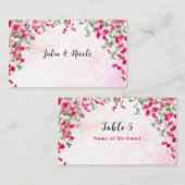 ピンクブーゲンビリア熱帯林ウェディングシャワー プレイスカード (正面/裏面)