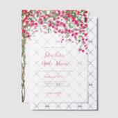 ピンクブーゲンビリア熱帯林ウェディングシャワー ベラム紙招待状 (オフセット (招待状))