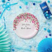 ピンクブーゲンビリア熱帯林ウェディングシャワー ペーパープレート (パーティー)