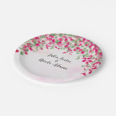 ピンクブーゲンビリア熱帯林ウェディングシャワー ペーパープレート (アングル)