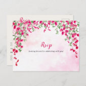 ピンクブーゲンビリア熱帯林ウェディングシャワー ポストカード (正面/裏面)