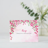 ピンクブーゲンビリア熱帯林ウェディングシャワー ポストカード (スタンド正面)