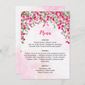 ピンクブーゲンビリア熱帯林ウェディングシャワー メニュー (正面/裏面)