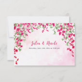 ピンクブーゲンビリア熱帯林ウェディングシャワー 出欠カード (裏面)