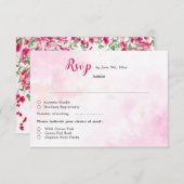 ピンクブーゲンビリア熱帯林ウェディングシャワー 出欠カード (正面/裏面)