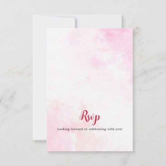 ピンクブーゲンビリア熱帯林ウェディングシャワー 出欠カード (裏面)