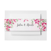 ピンクブーゲンビリア熱帯林ウェディングシャワー 招待状ベリーバンド (正面例)