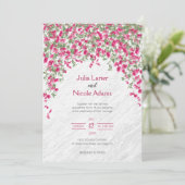 ピンクブーゲンビリア熱帯林ウェディングシャワー 招待状 (スタンド正面)