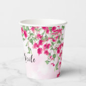 ピンクブーゲンビリア熱帯林ウェディングシャワー 紙コップ (裏面)