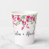 ピンクブーゲンビリア熱帯林ウェディングシャワー 紙コップ (左)