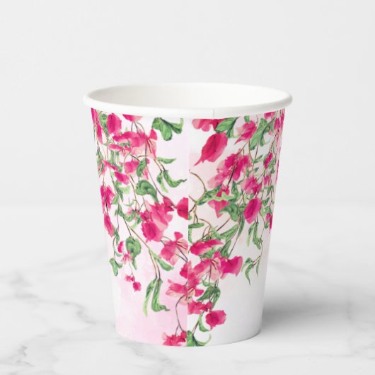 ピンクブーゲンビリア熱帯林ウェディングシャワー 紙コップ (右)