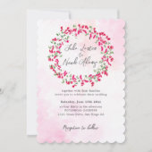 ピンクブーゲンビリア熱帯林リース結婚ズ 招待状 (正面)