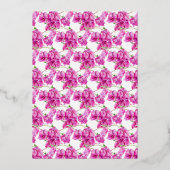 ピンクブーゲンビリア金ゴールドピンク白ブライダル昼食会 箔招待状 (裏面)