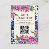 ピンクブーゲンビリーアブルータイルQRギフトレジストリ エンクロージャーカード (正面)