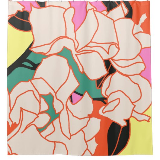 ピンクブーゲンビリーエッセンス シャワーカーテン (正面)