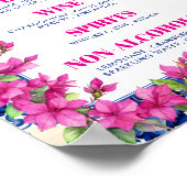 ピンクブーゲンビレアブルータイルバー標識 ポスター (角)