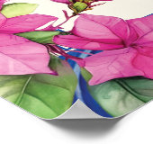 ピンクブーゲンビレアブルータイルブライダルシャワーへようこそ ポスター (角)