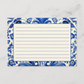 ピンクブーゲンビレアブルータイルブライダルシャワーレシピ エンクロージャーカード (裏面)