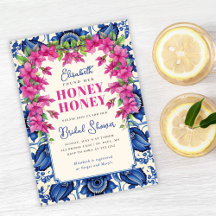 ピンクブーゲンビレアブルータイルブライダルシャワー