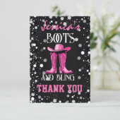ピンクブーツときらきら光るバチェロレッテ サンキューカード (スタンド正面)