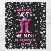 ピンクブーツときらきら光るバチェロレッテ ワインラベル (シングルラベル)