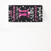 ピンクブーツときらきら光るバチェロレッテ 横断幕 (インサイチュ)