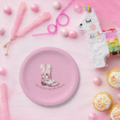 ピンクブーツと湾曲形プレート ペーパープレート (パーティー)