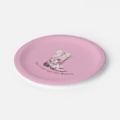 ピンクブーツと湾曲形プレート ペーパープレート (アングル)