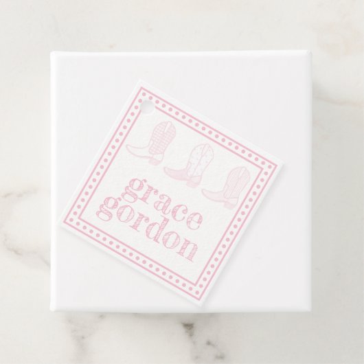 ピンクブーツギフトメッセージカード フェイバータグ (インサイチュ)