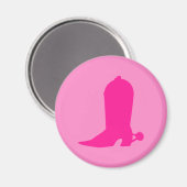 ピンクブーツ女性のカーボーイ マグネット (正面/裏面)